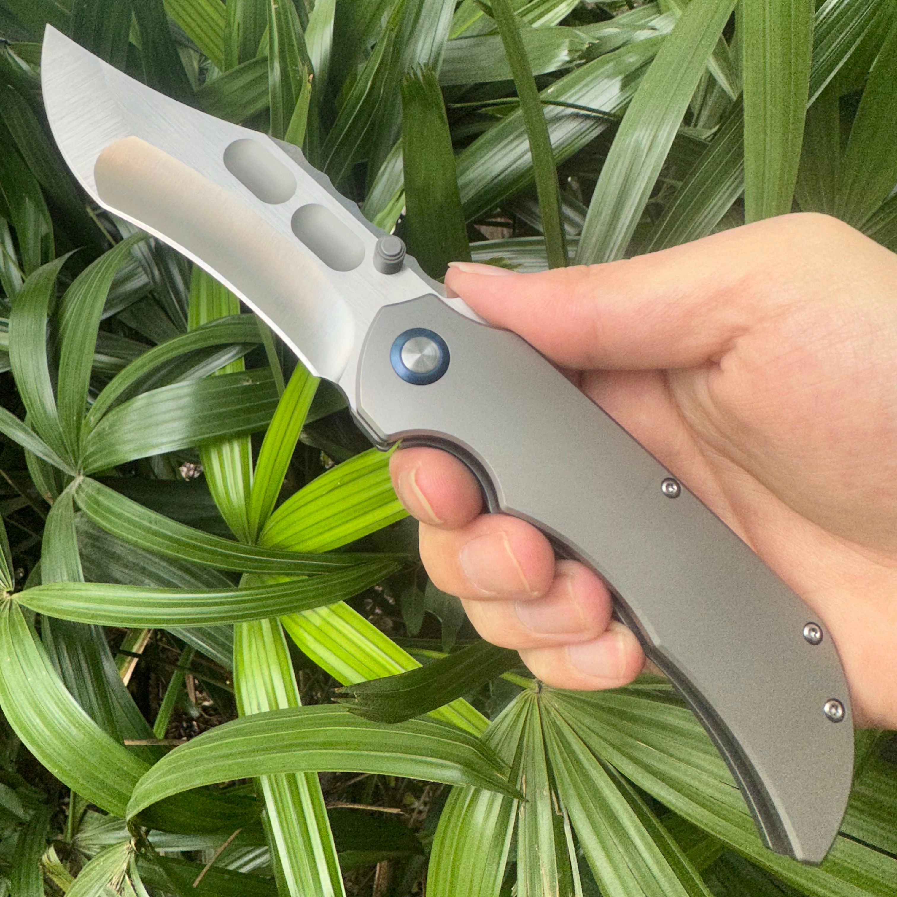 TT2033 VG10 Blade Titanium Alloy Handle Pocket Knife Frame Lock