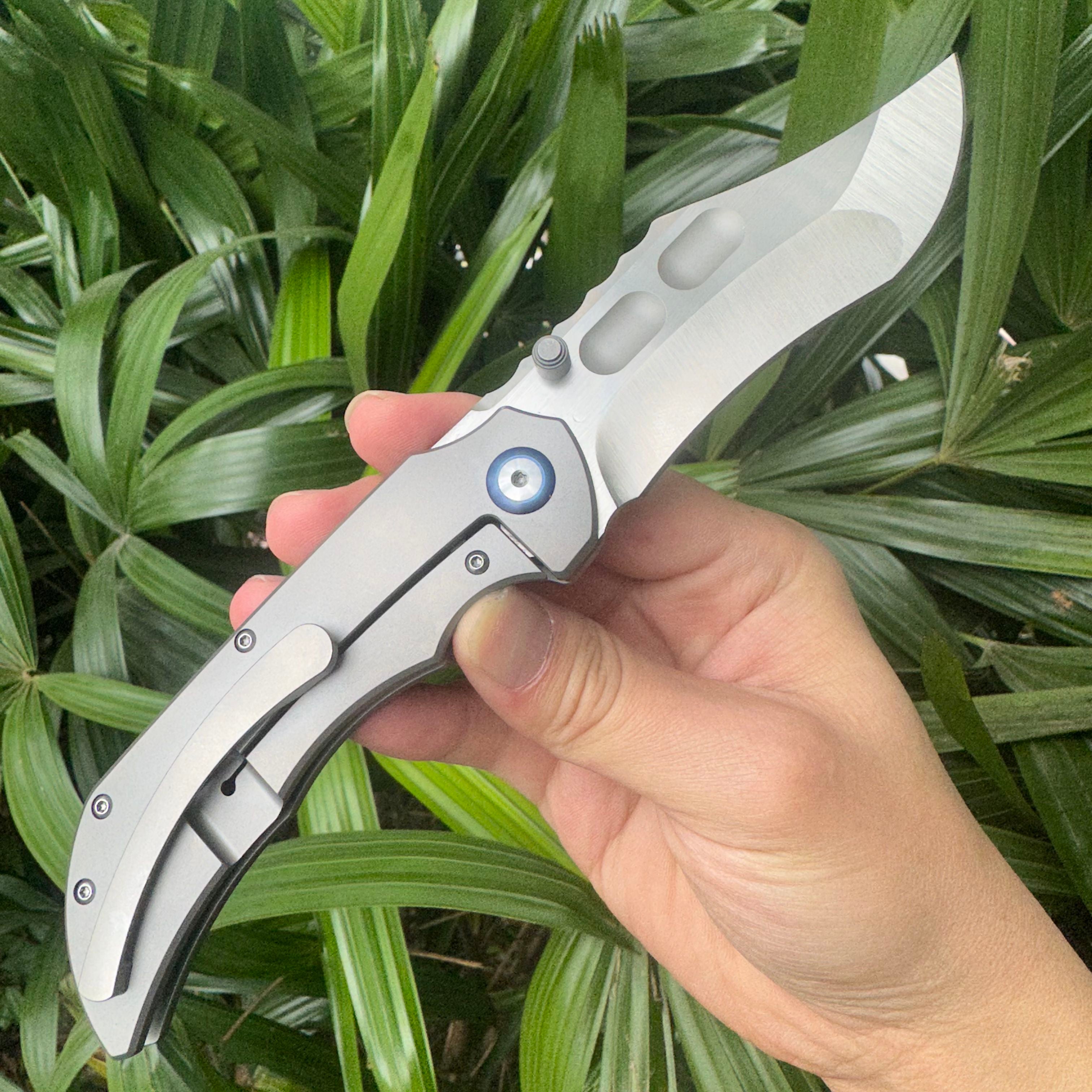 TT2033 VG10 Blade Titanium Alloy Handle Pocket Knife Frame Lock