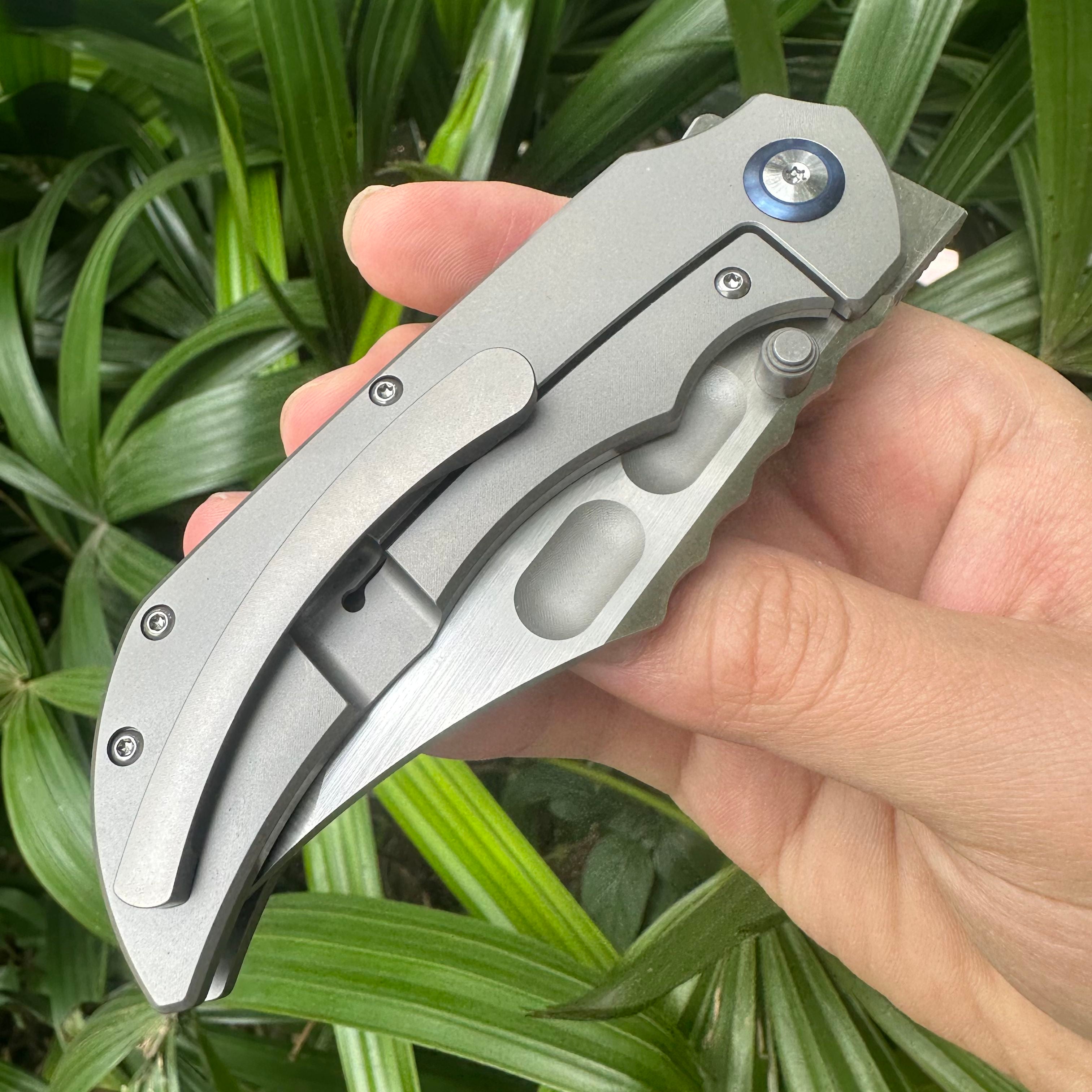 TT2033 VG10 Blade Titanium Alloy Handle Pocket Knife Frame Lock