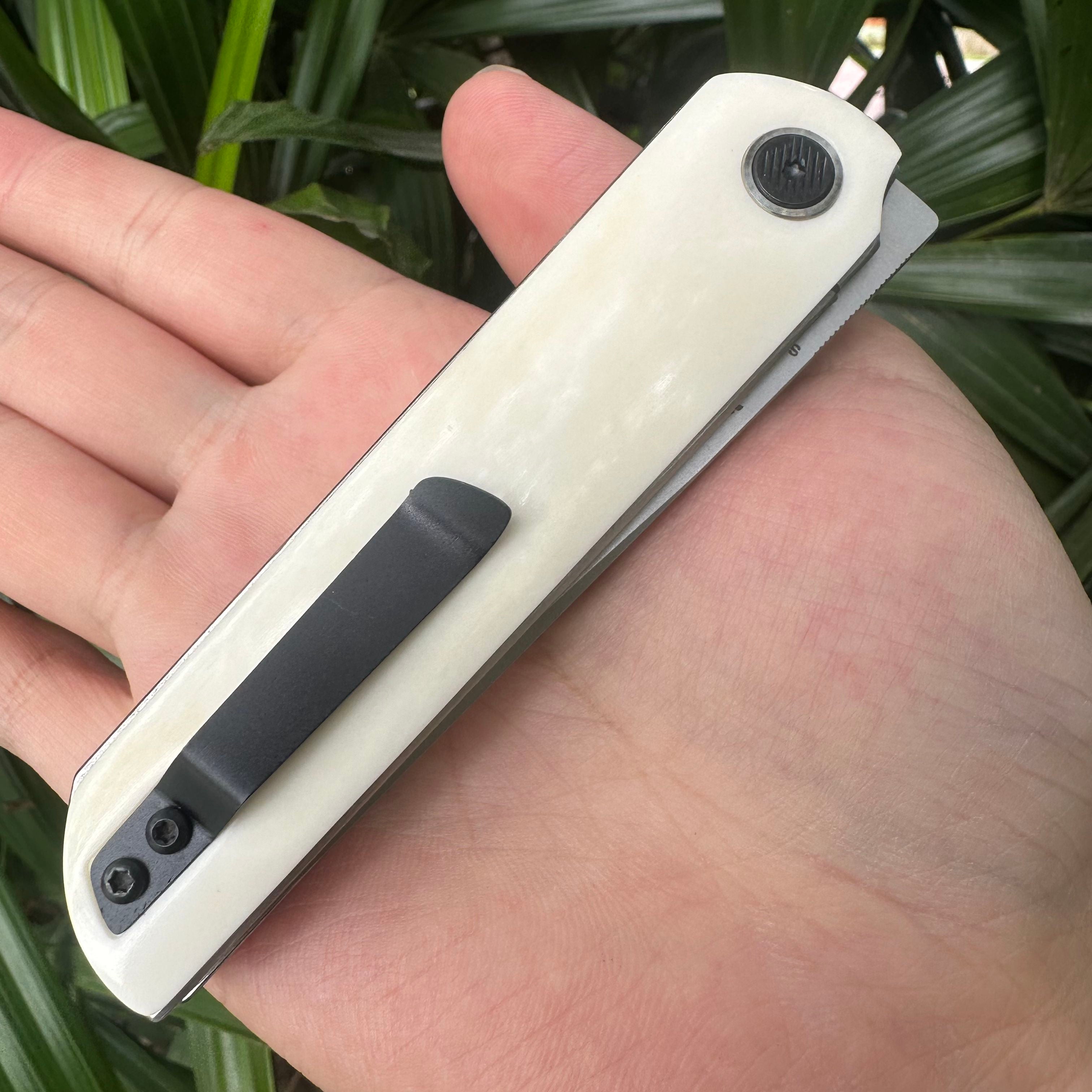 RJ22 SKD11 Blade OX Bone Handle Folding Knife Liner Lock