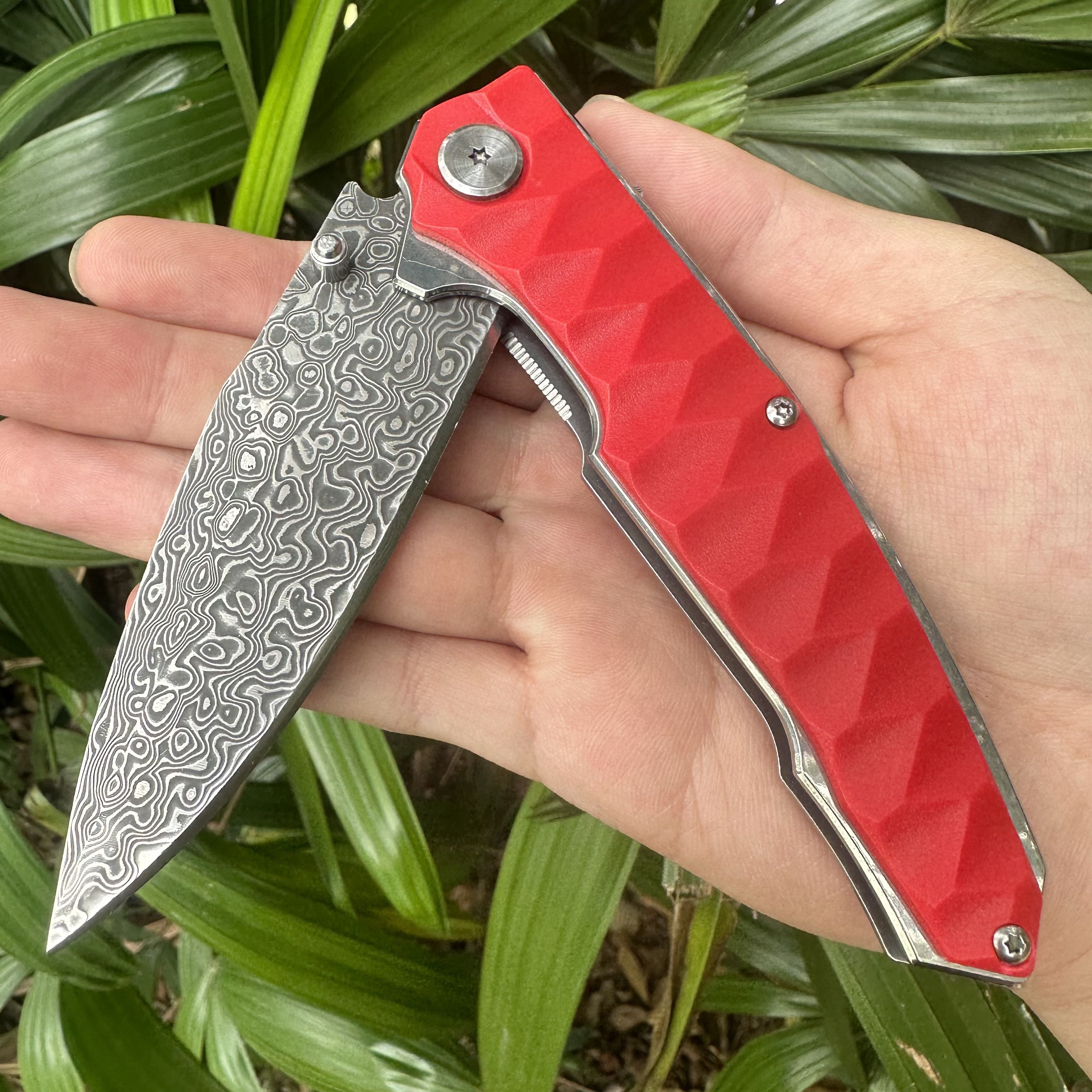 NK1314 Damascus Blade ABS Handle Folding Knife Liner Lock